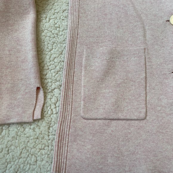 Lands' End Women's Fine Gauge Cotton Button Front Blazer Sweater, W15, NWT - Picture 5 of 5